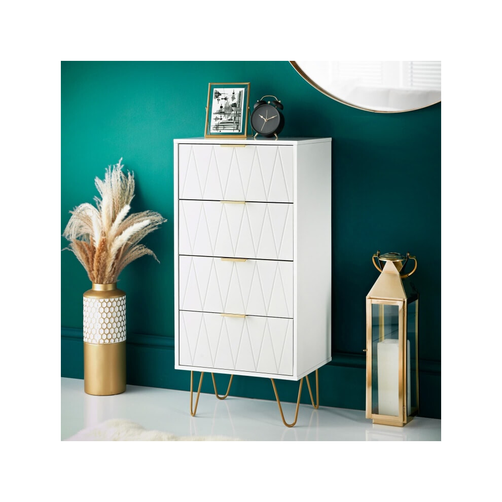 Loft Studio Narrow 4 Drawer Chest Elevate your home furniture - White