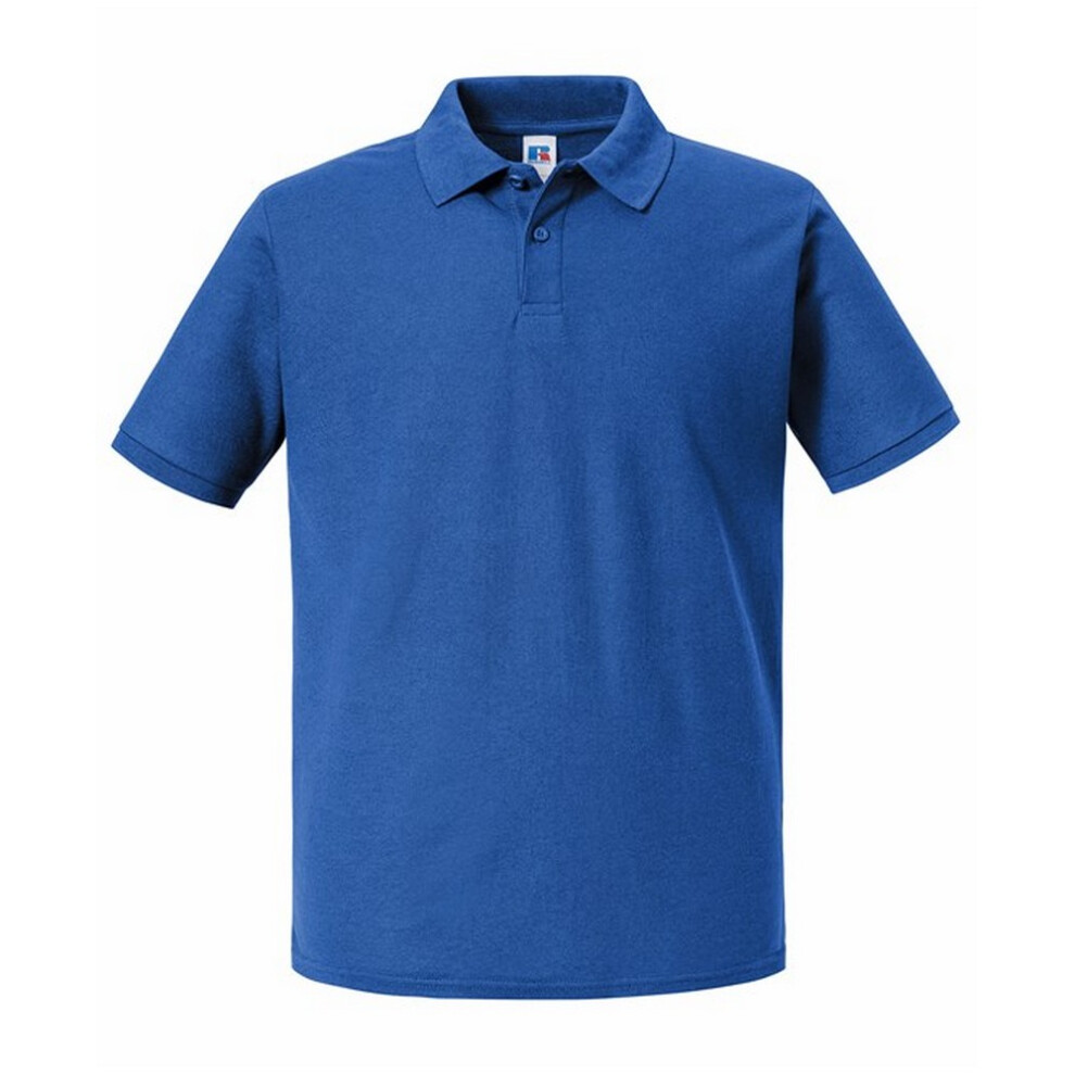 (M, Bright Royal) Russell Mens Authentic Eco Polo Shirt