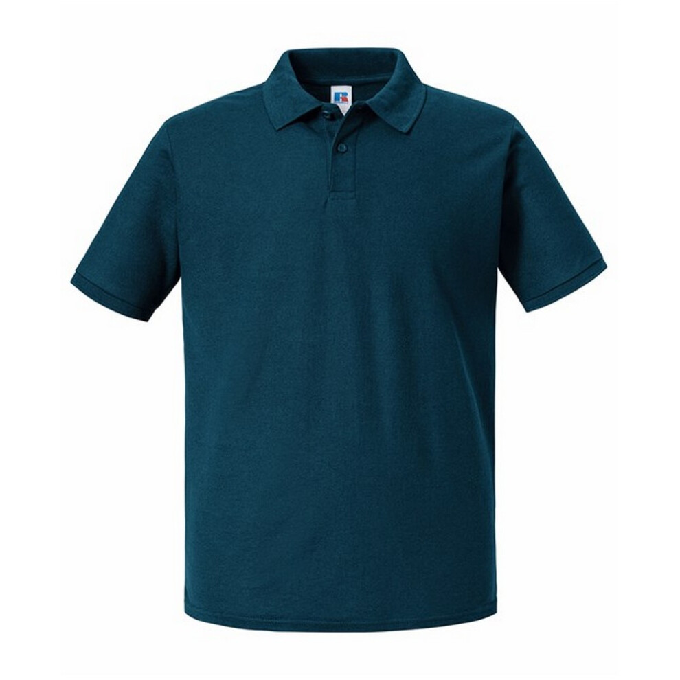 (M, Petrol Blue) Russell Mens Authentic Eco Polo Shirt