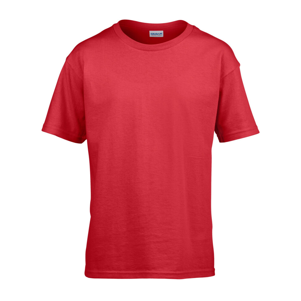 (3-4 Years, Red) Gildan Childens/Kids SoftStyle Ringspun T-Shirt