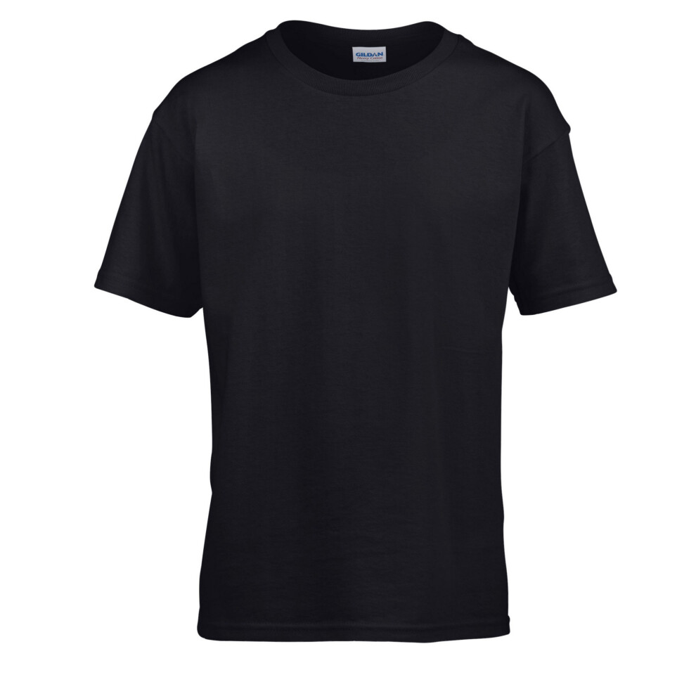 (5-6 Years, Black) Gildan Childens/Kids SoftStyle Ringspun T-Shirt