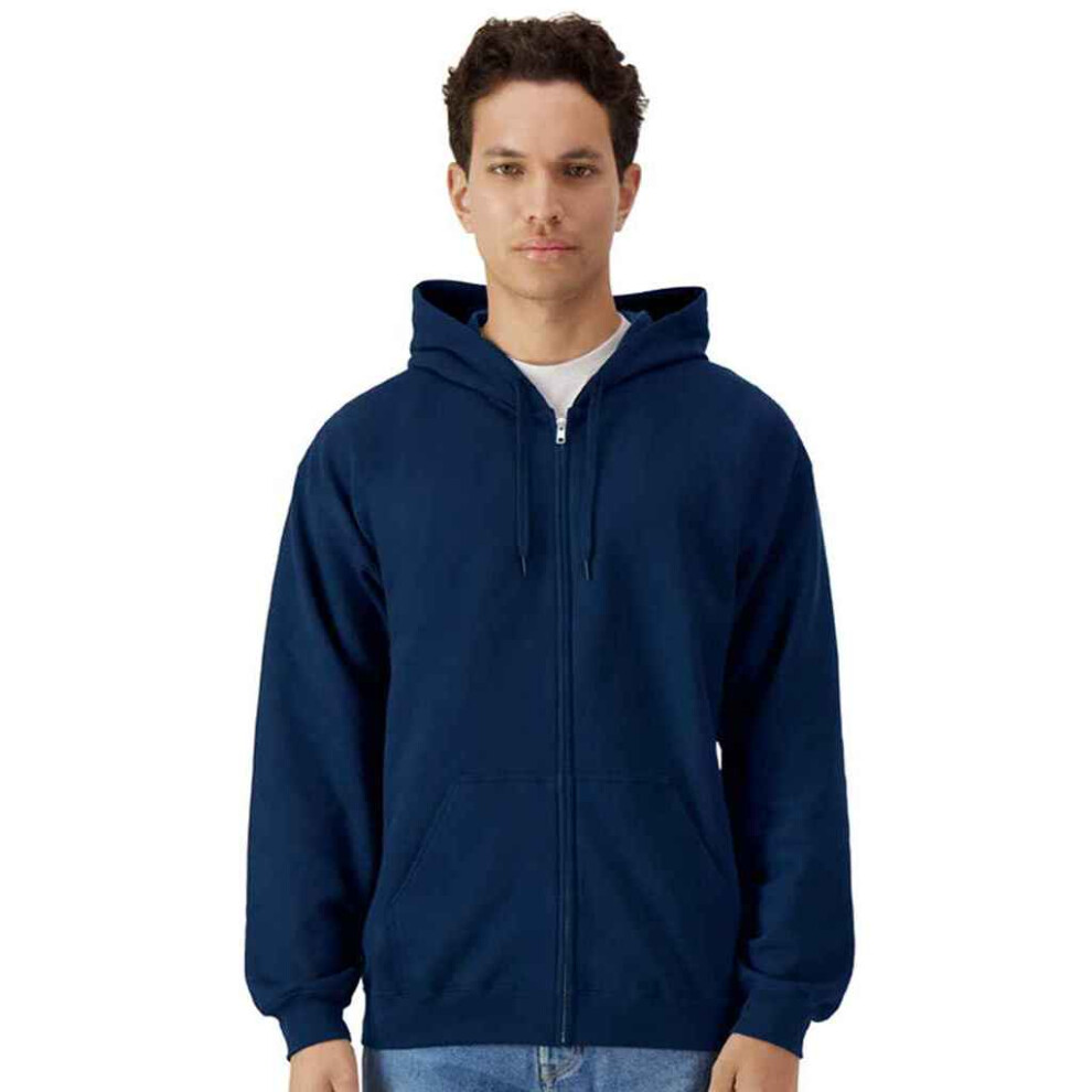 (XL, Navy) Gildan Mens Softstyle Midweight Full Zip Hoodie