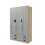 URBN Living (Oak & Ash Grey) 3 Door 4 Drawer Wardrobe Storage Shelf Hanging Bedroom Modern Furniture 5
