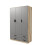URBN Living (Oak & Grey) 3 Door 4 Drawer Wardrobe Storage Shelf Hanging Bedroom Modern Furniture 5