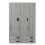 URBN Living (White & Ash Grey) 3 Door 4 Drawer Wardrobe Storage Shelf Hanging Bedroom Modern Furniture 4