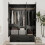 URBN Living (White & Black) 3 Door 4 Drawer Wardrobe Storage Shelf Hanging Bedroom Modern Furniture 7