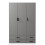 URBN Living (White & Grey) 3 Door 4 Drawer Wardrobe Storage Shelf Hanging Bedroom Modern Furniture 4