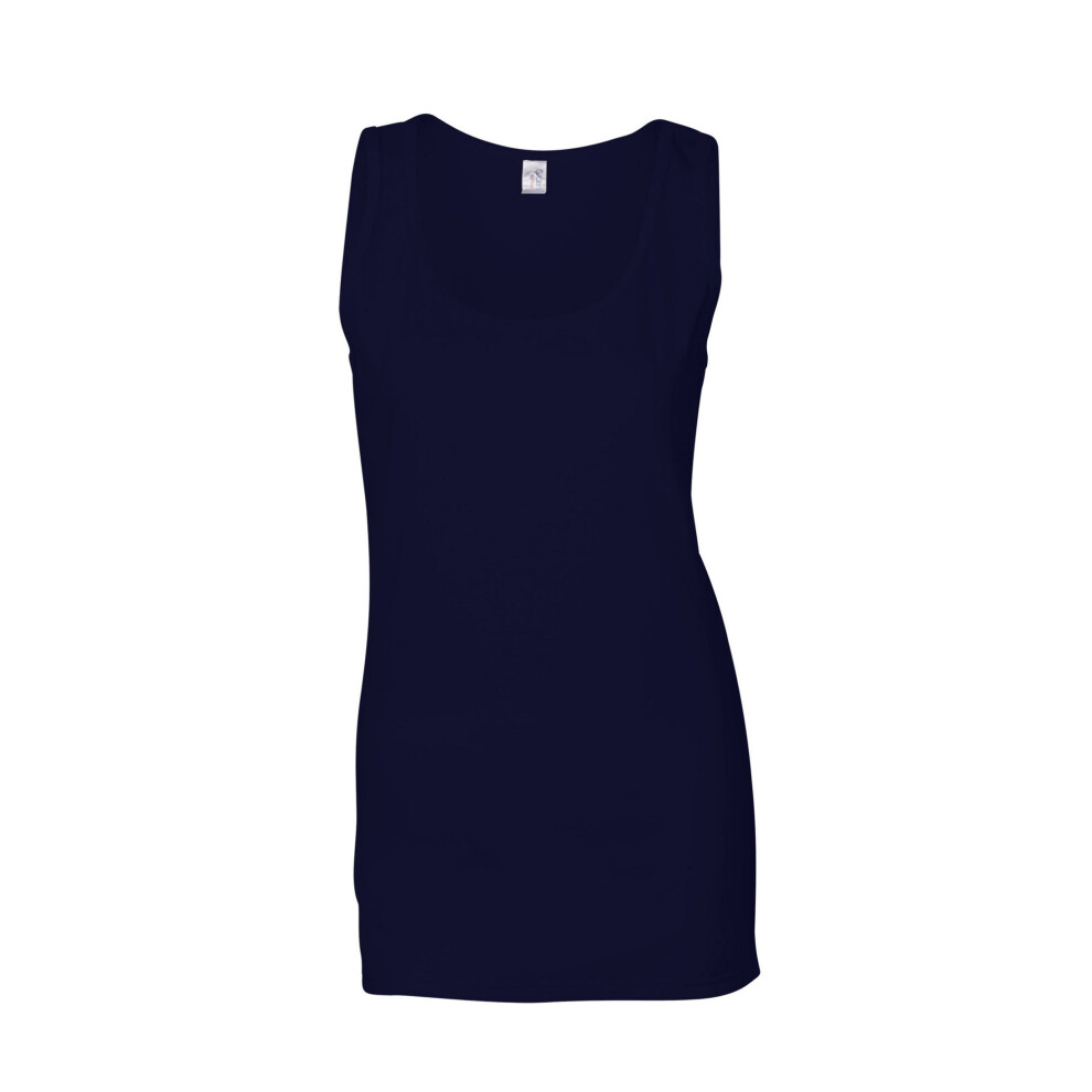 (S, Navy) Gildan Womens/Ladies Softstyle Tank Top