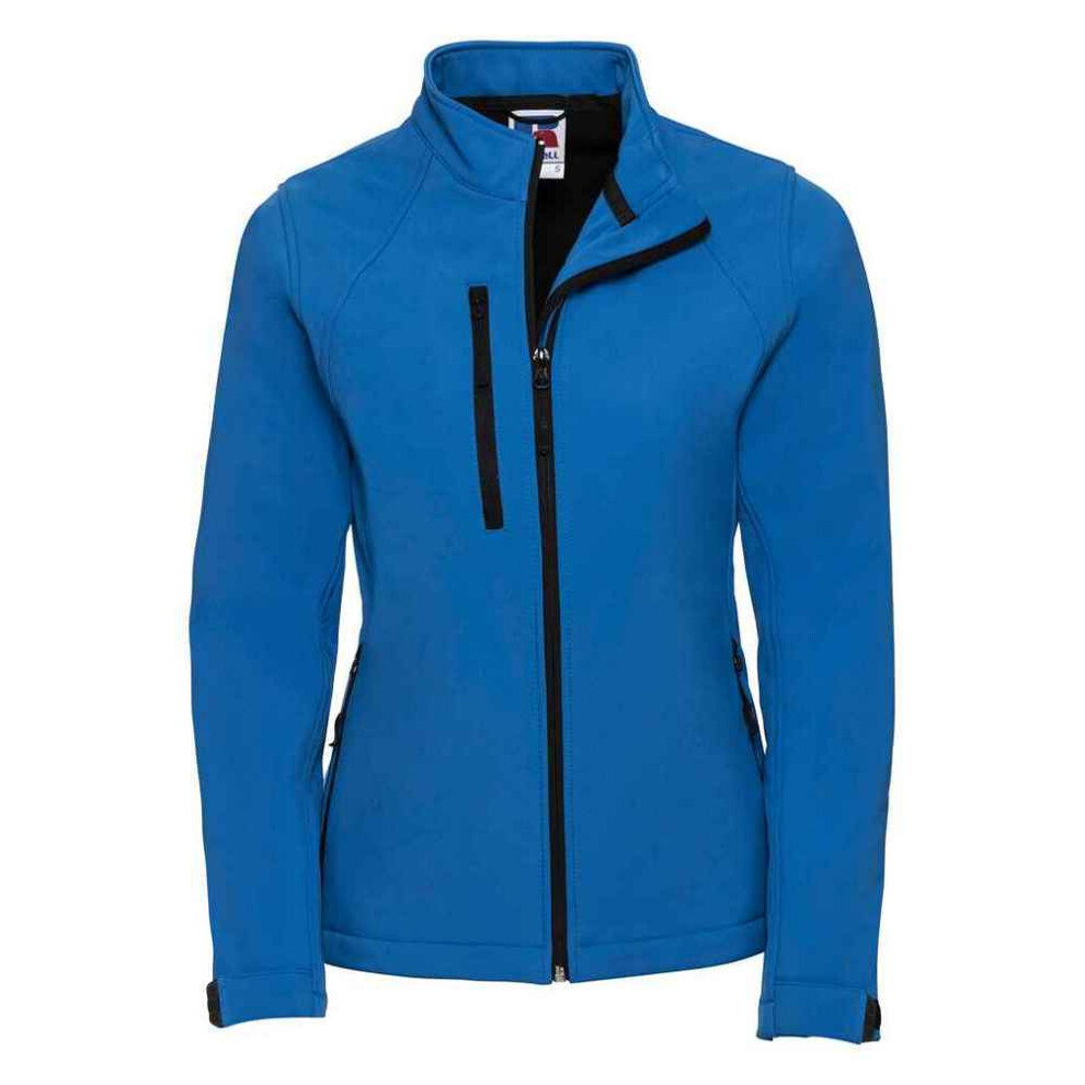 (XXL, Azure Blue) Russell Womens/Ladies 3 Layer Soft Shell Jacket