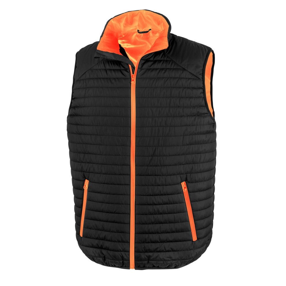 (XXL, Black/Orange) Result Unisex Adult Thermoquilt Gilet