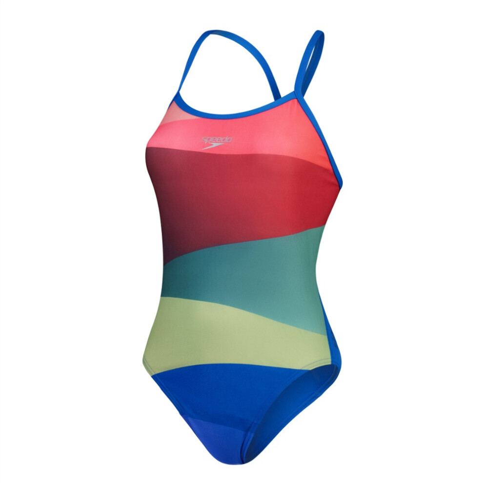 (34 in, Red/Green) Speedo Womens/Ladies Placement One Piece Swimsuit