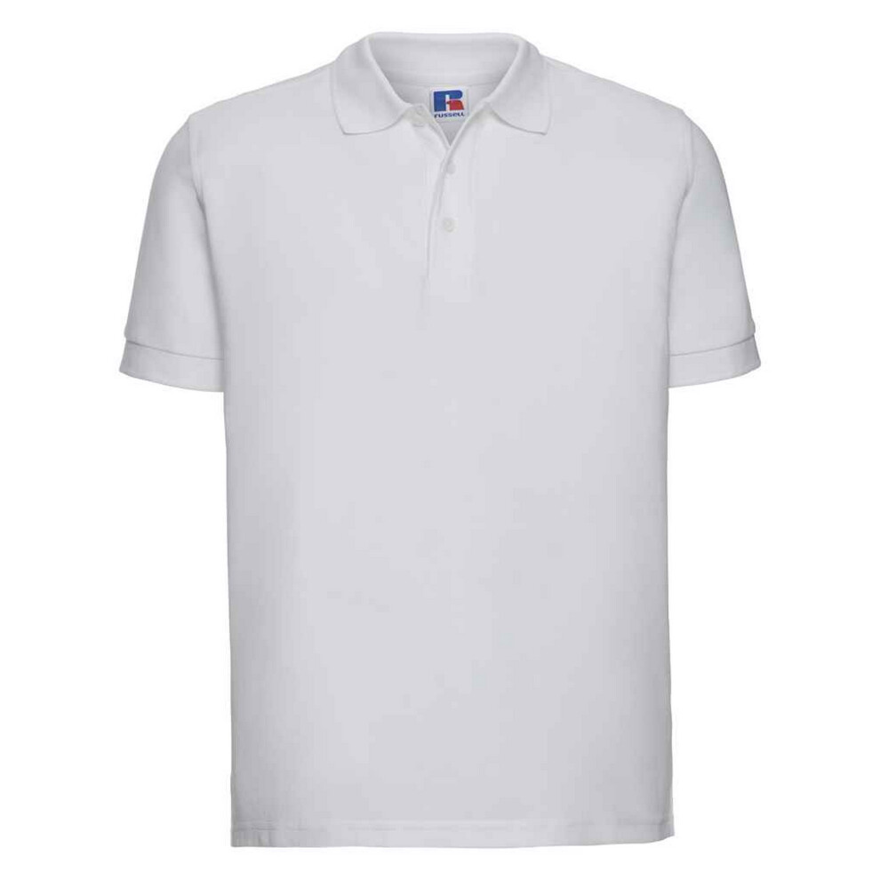 (XXL, White) Russell Mens Ultimate Cotton Pique Polo Shirt