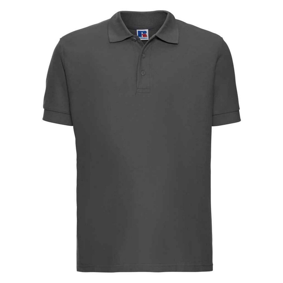 (4XL, Titanium) Russell Mens Ultimate Cotton Pique Polo Shirt