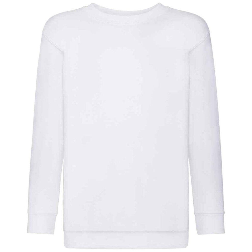 (14-15 Years, White) Fruit of the Loom Kids/Childrens Classic Drop Shoulder Sweatshirt