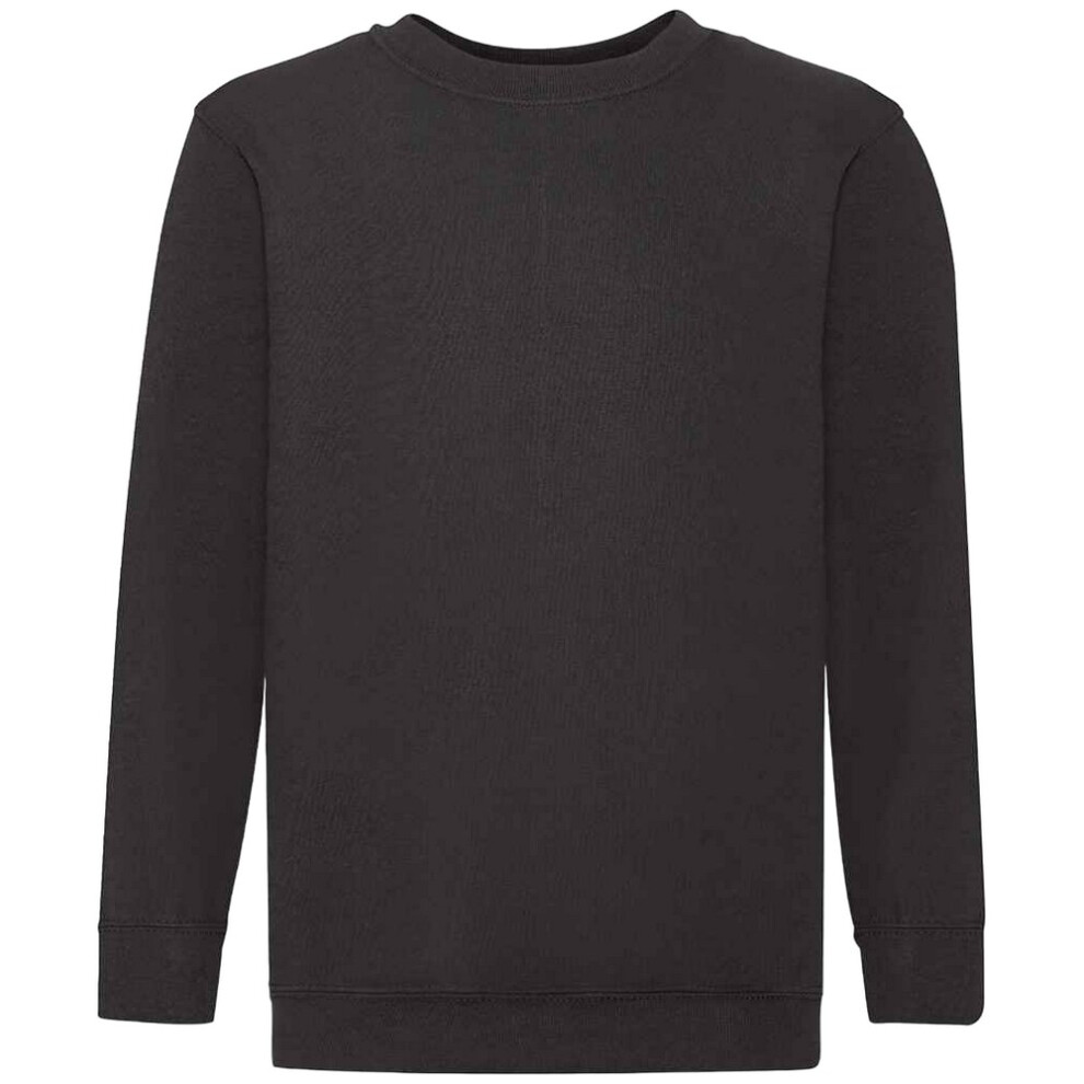 (14-15 Years, Black) Fruit of the Loom Kids/Childrens Classic Drop Shoulder Sweatshirt