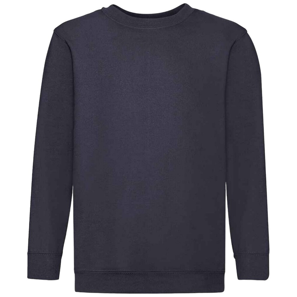 (14-15 Years, Deep Navy) Fruit of the Loom Kids/Childrens Classic Drop Shoulder Sweatshirt