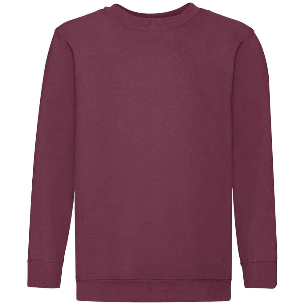 (14-15 Years, Burgundy) Fruit of the Loom Kids/Childrens Classic Drop Shoulder Sweatshirt