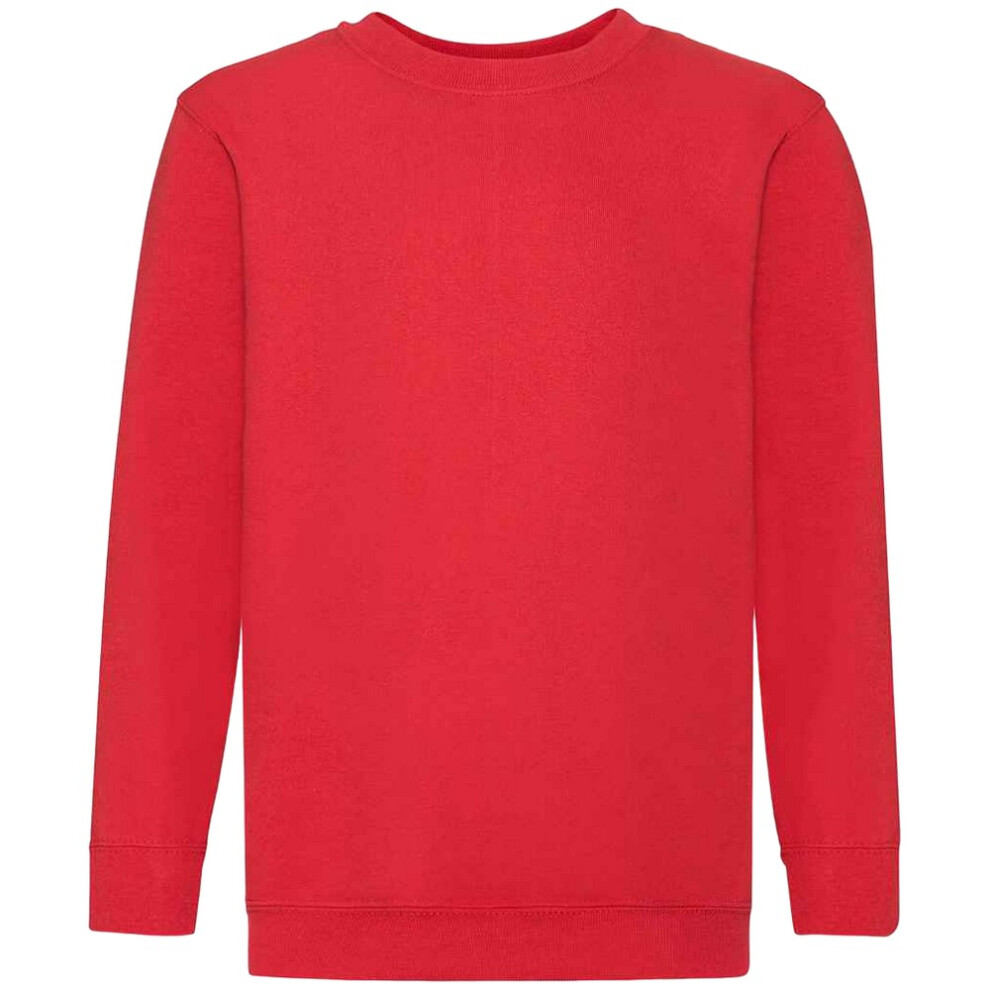 (14-15 Years, Red) Fruit of the Loom Kids/Childrens Classic Drop Shoulder Sweatshirt