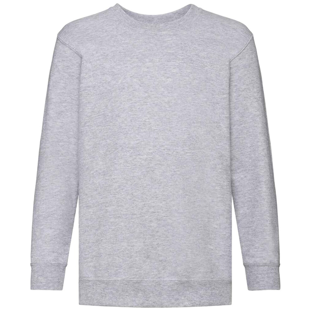 (14-15 Years, Heather Grey) Fruit of the Loom Kids/Childrens Classic Drop Shoulder Sweatshirt