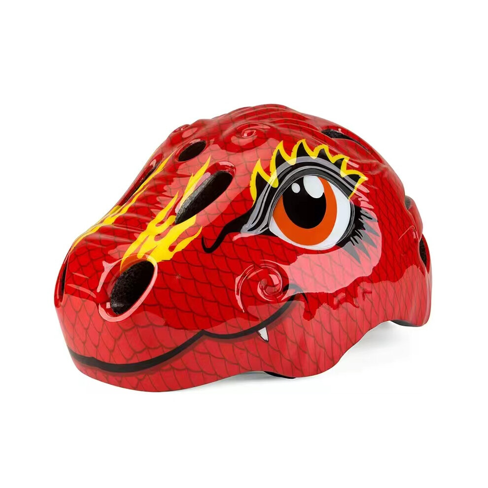 (  Rose Red) Kids Dinosaur LED Safety Cycling Helmets Bike Cycling Skate Skateboard Helmet