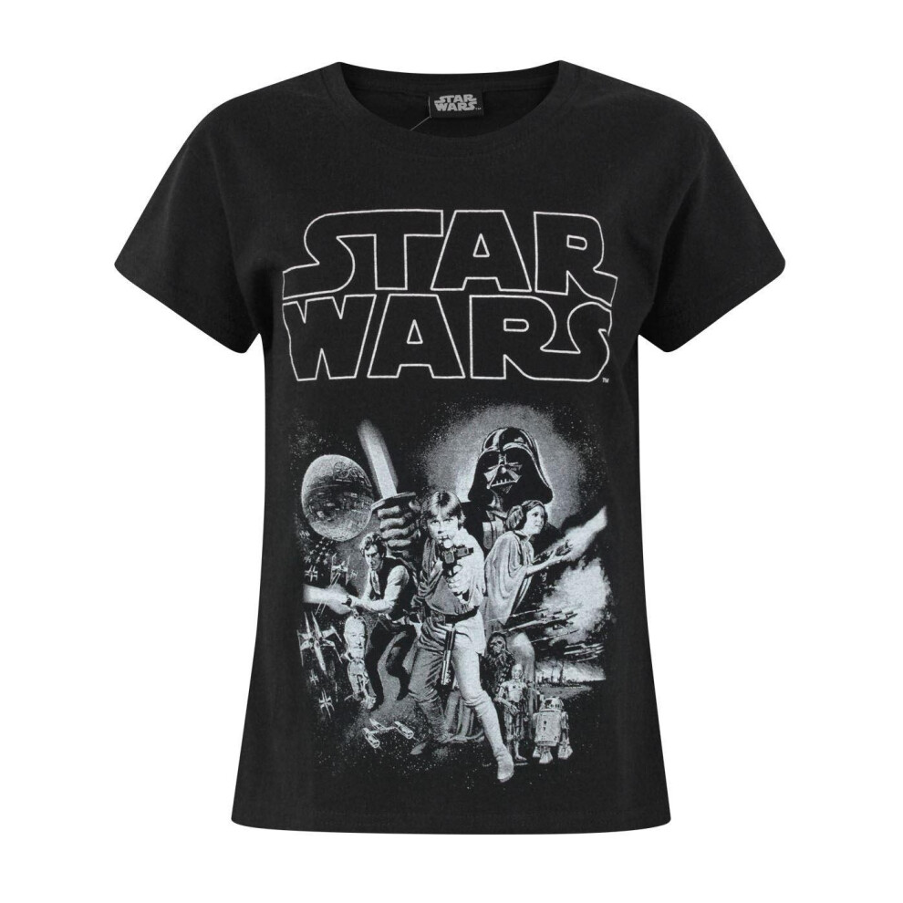 (5-6 Years, Black) Star Wars Girls Classic Characters T-Shirt