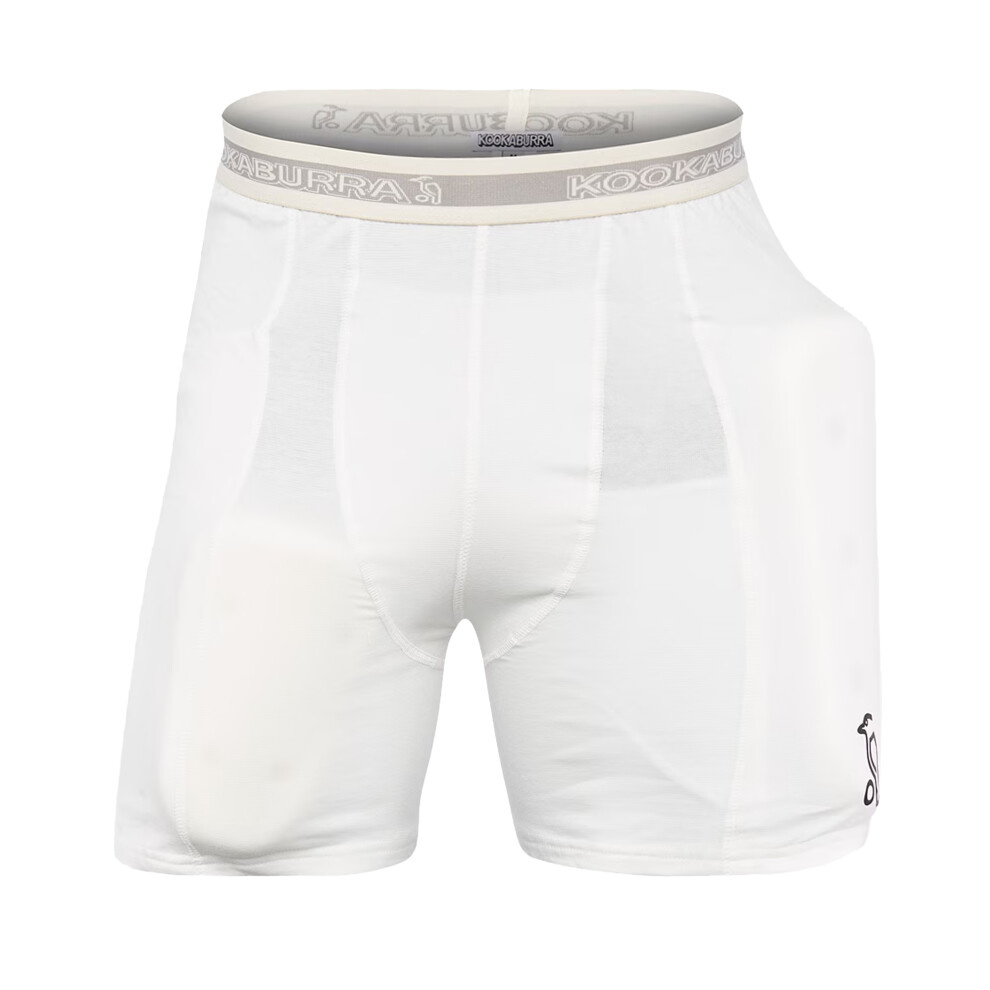 (M, White) Kookaburra Mens Protective Padded Shorts