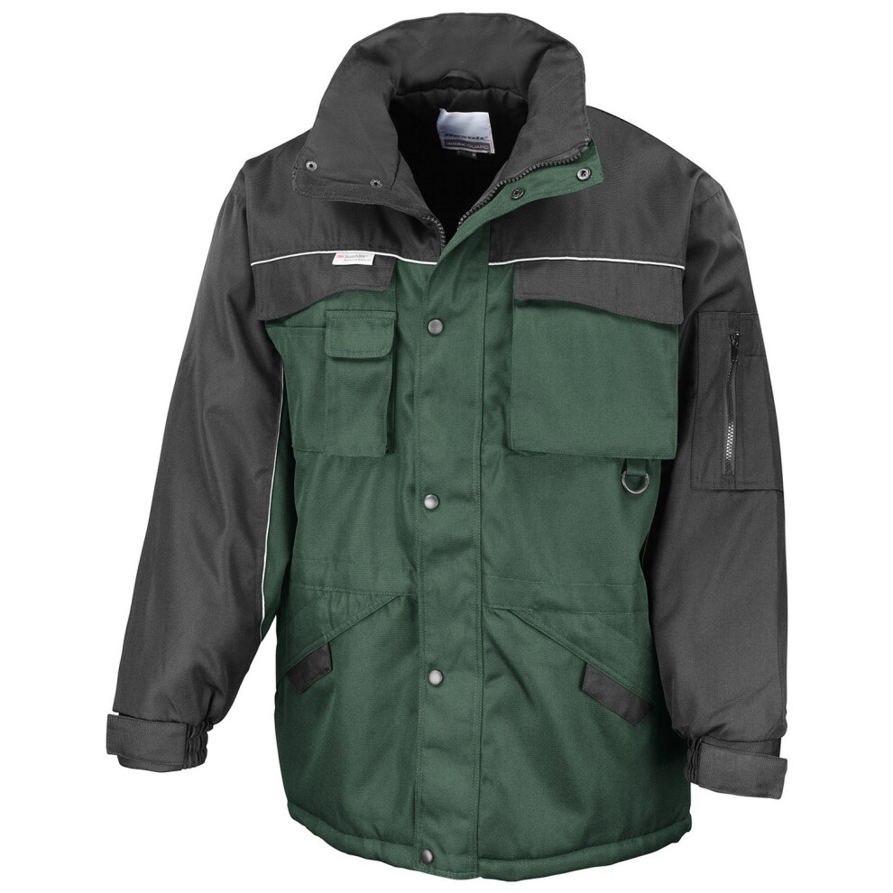 (S, Bottle Green/Black) WORK-GUARD By Result Mens Heavy Duty Water Repellent Work Jacket