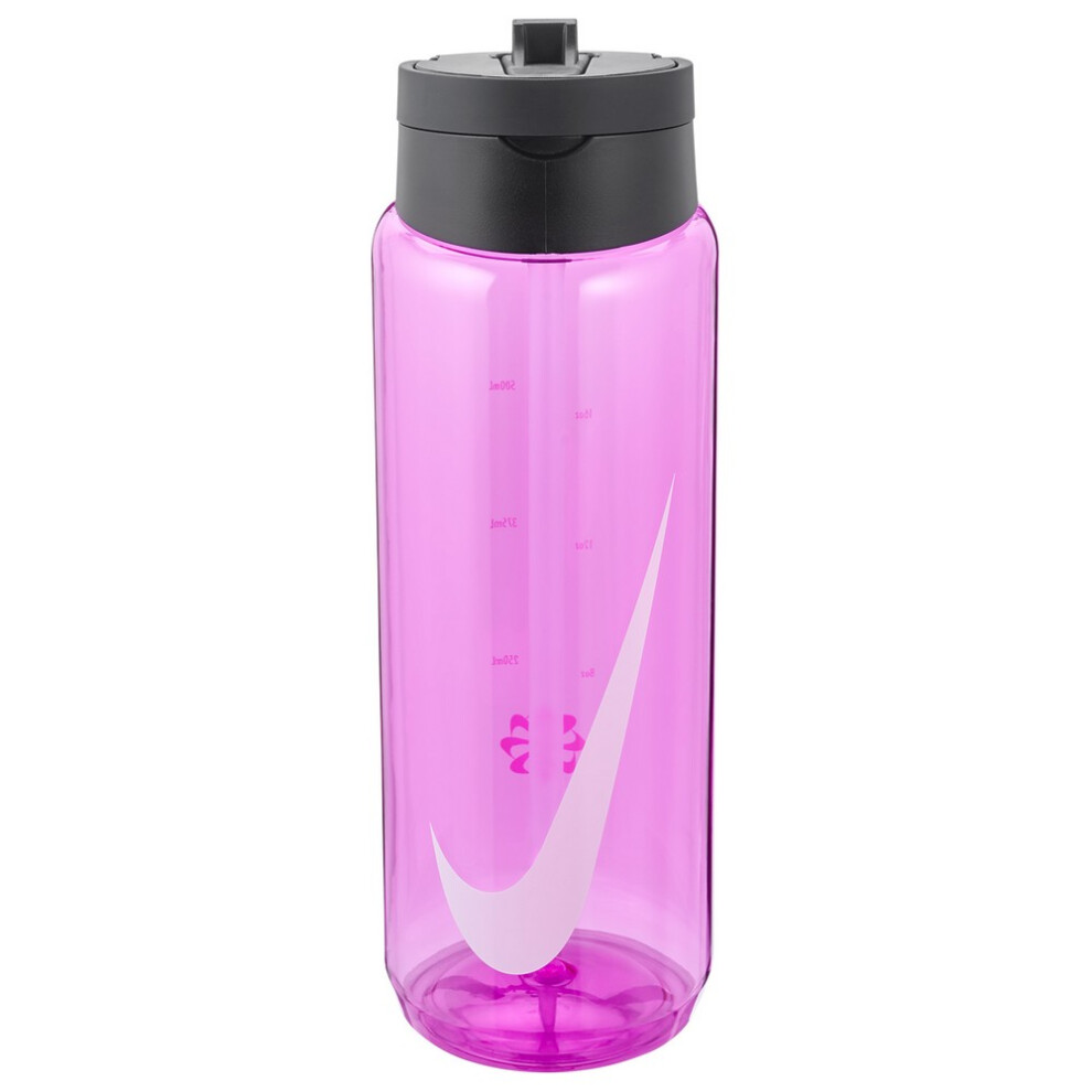 (One Size, Fire Pink/Black/White) Nike Renew Recharge Graphic Print Water Bottle