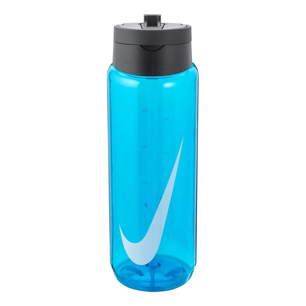 (One Size, Blue Fury/Black/White) Nike Renew Recharge Graphic Print Water Bottle