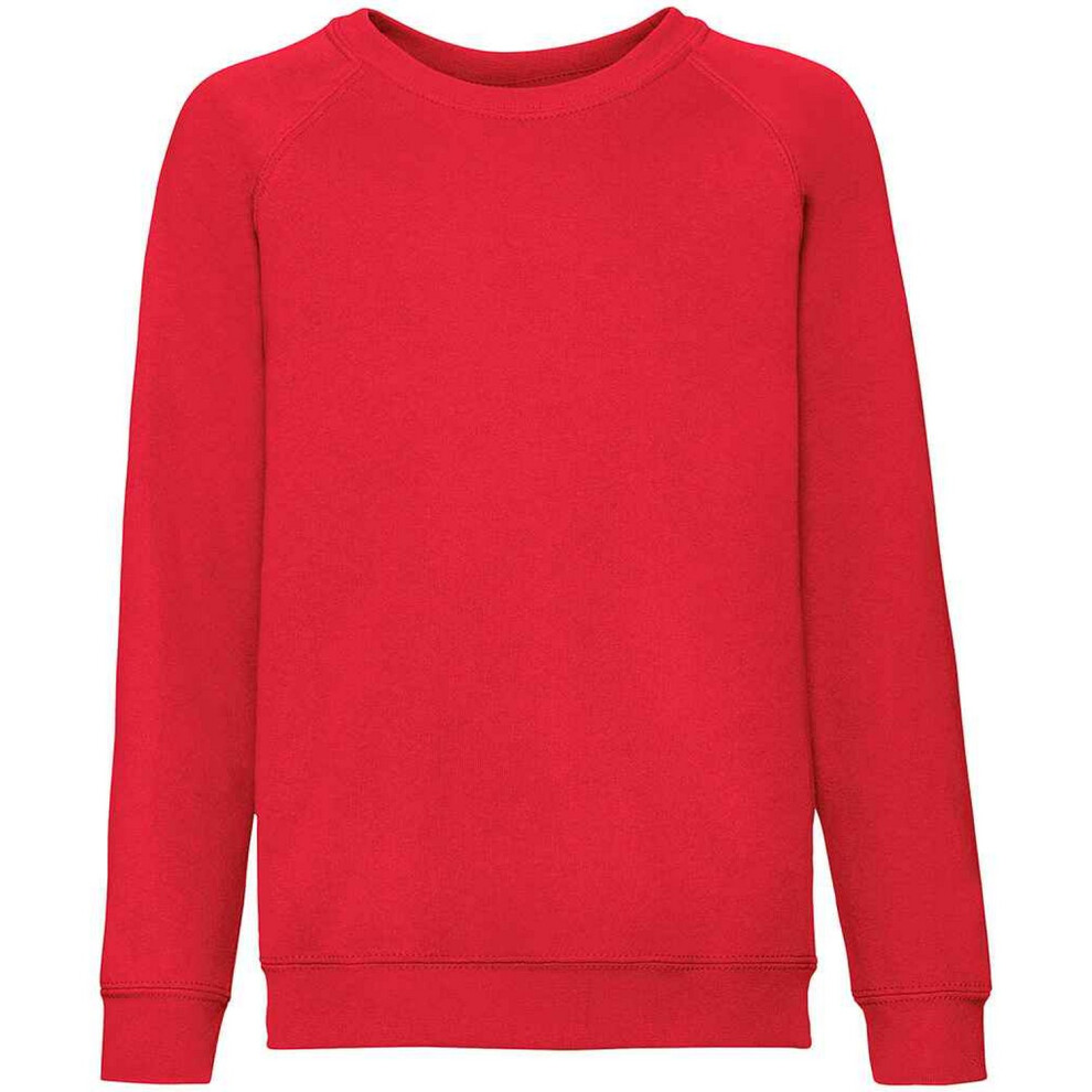 (14-15 Years, Red) Fruit of the Loom Childrens/Kids Classic Raglan Sweatshirt