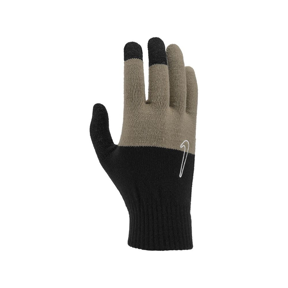 (L-XL, Graphic Black/Khaki/Coconut Milk) Nike Unisex Adult 2.0 Knitted Swoosh Grip Gloves