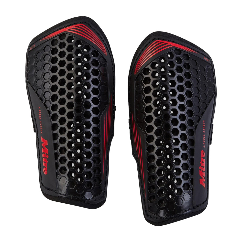 (M, Black/Red) Mitre Mens 2024 Shin Guards