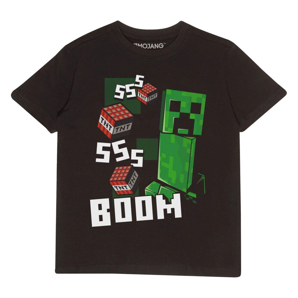 (7-8 Years, Black) Minecraft Childrens/Kids Like A Boss T-Shirt