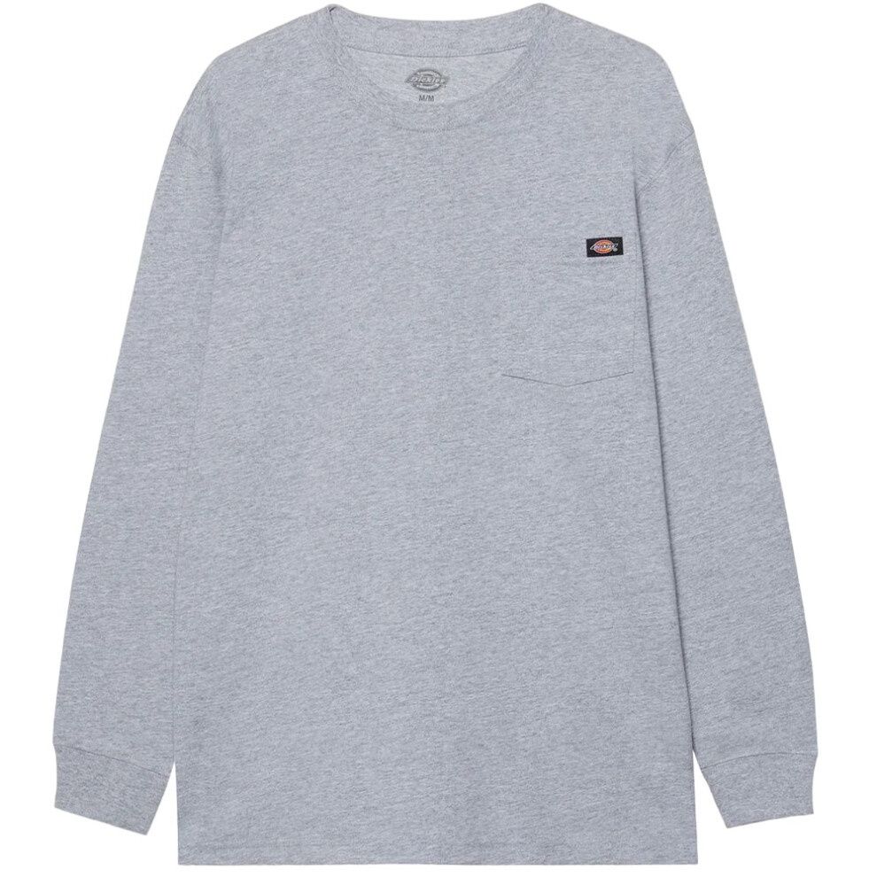 Men's Dickies Mens Luray Pocket Long-Sleeved T-Shirt - Grey - Size: 40/Regular