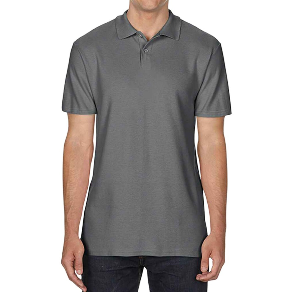 (4XL, Charcoal) Gildan Unisex Adult Softstyle Polo Shirt