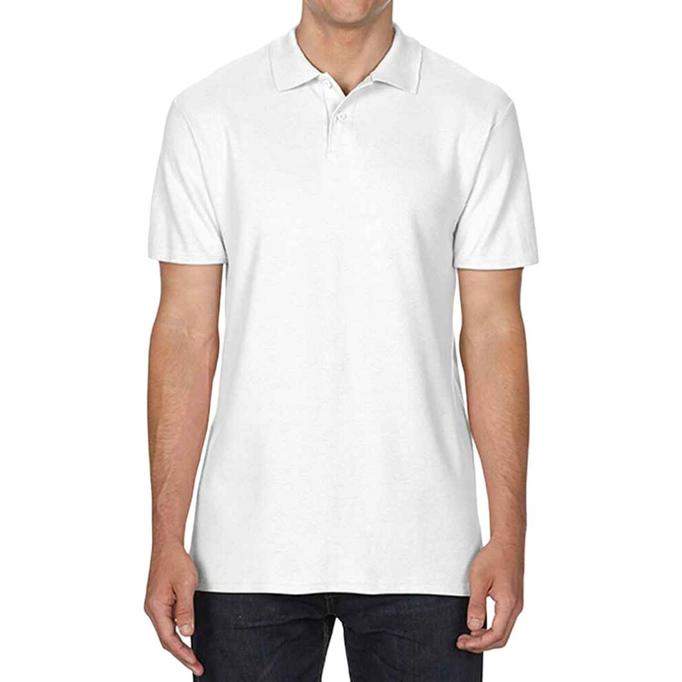 (3XL, White) Gildan Unisex Adult Softstyle Polo Shirt