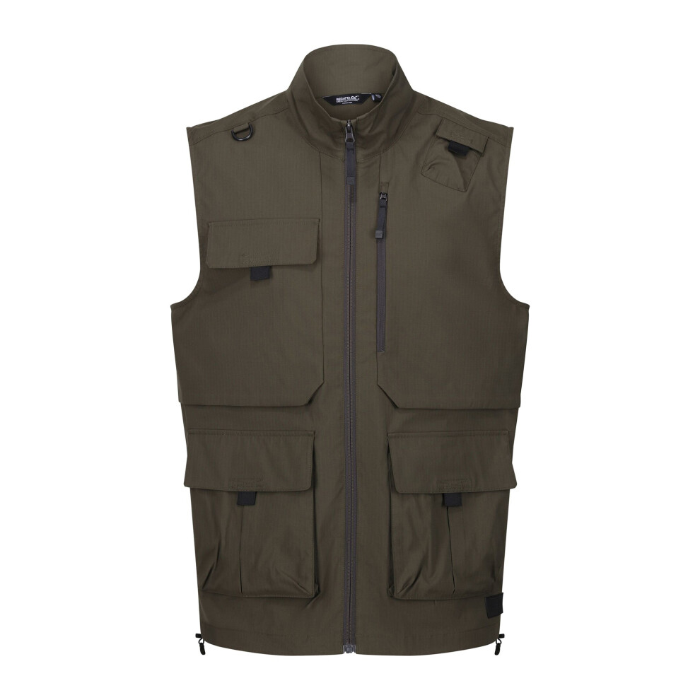 (S, Dark Khaki) Regatta Mens Travel Light Packaway Gilet