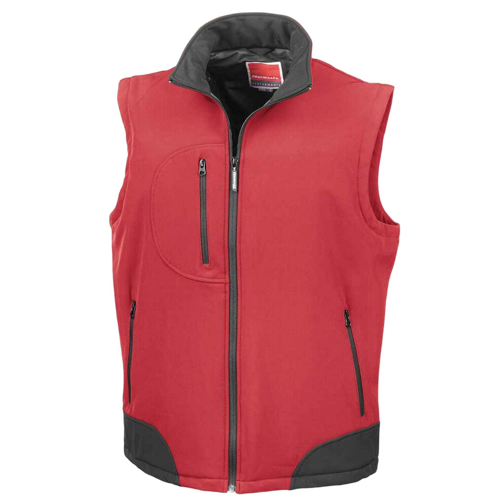 (XXL, Red/Black) Result Mens Softshell Body Warmer