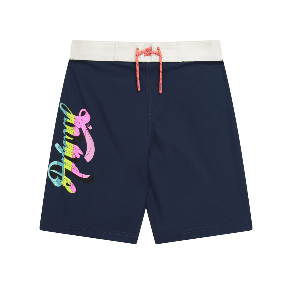 (7-8 Years, Navy) Animal Girls Nora Classic Boardshorts