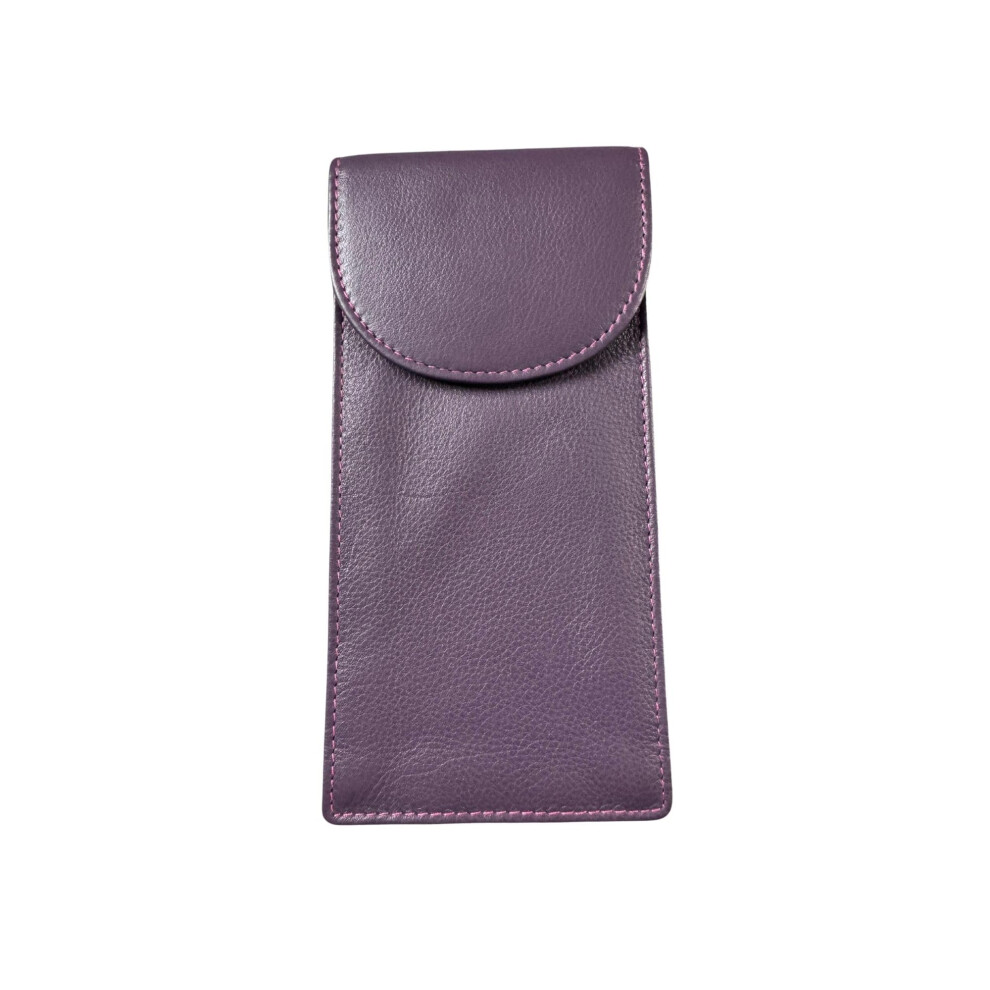 (Purple) Soft Leather Unisex DOUBLE Glasses case -  Odyssey