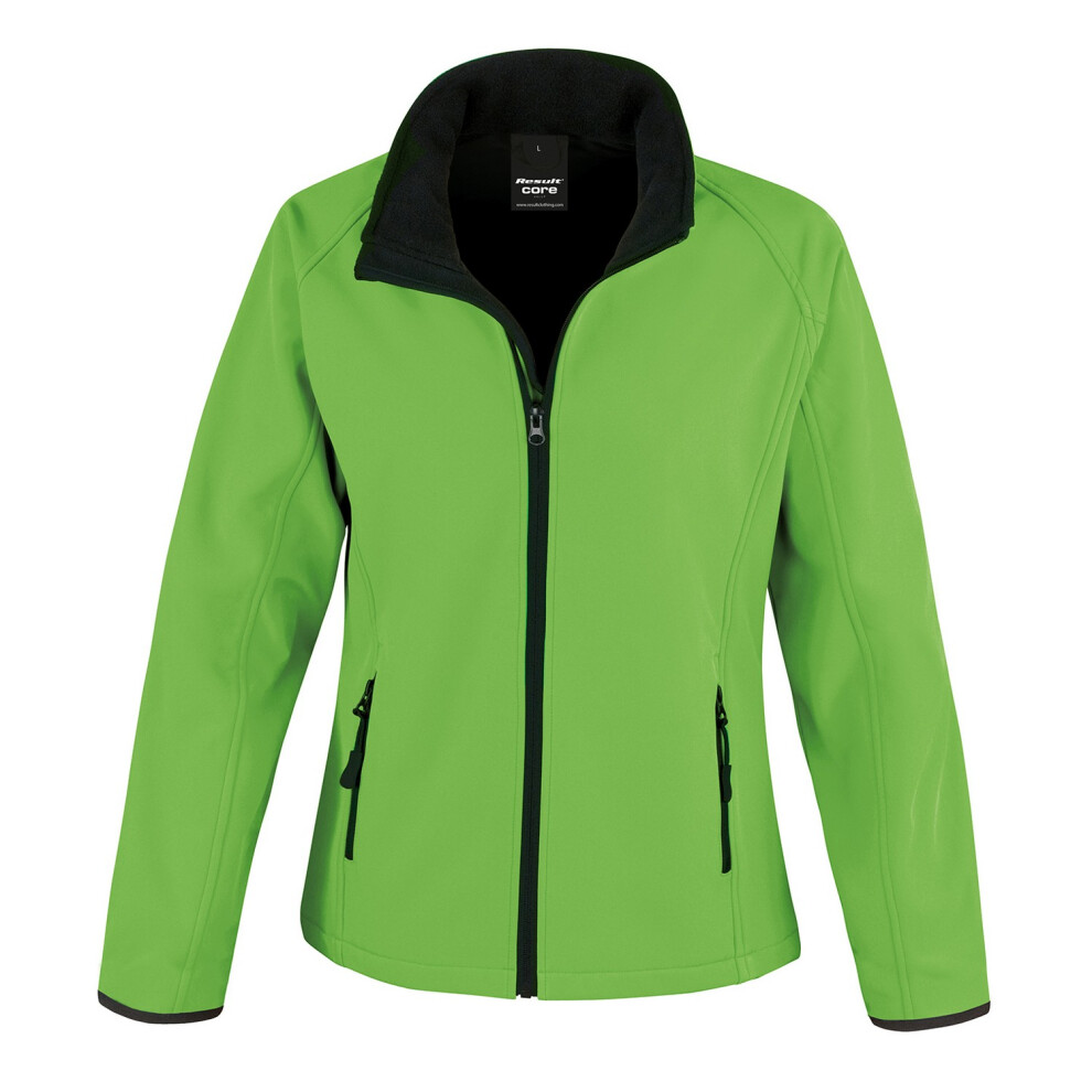 (M, Vivid Green/Black) Result Core Womens/Ladies Soft Shell Jacket