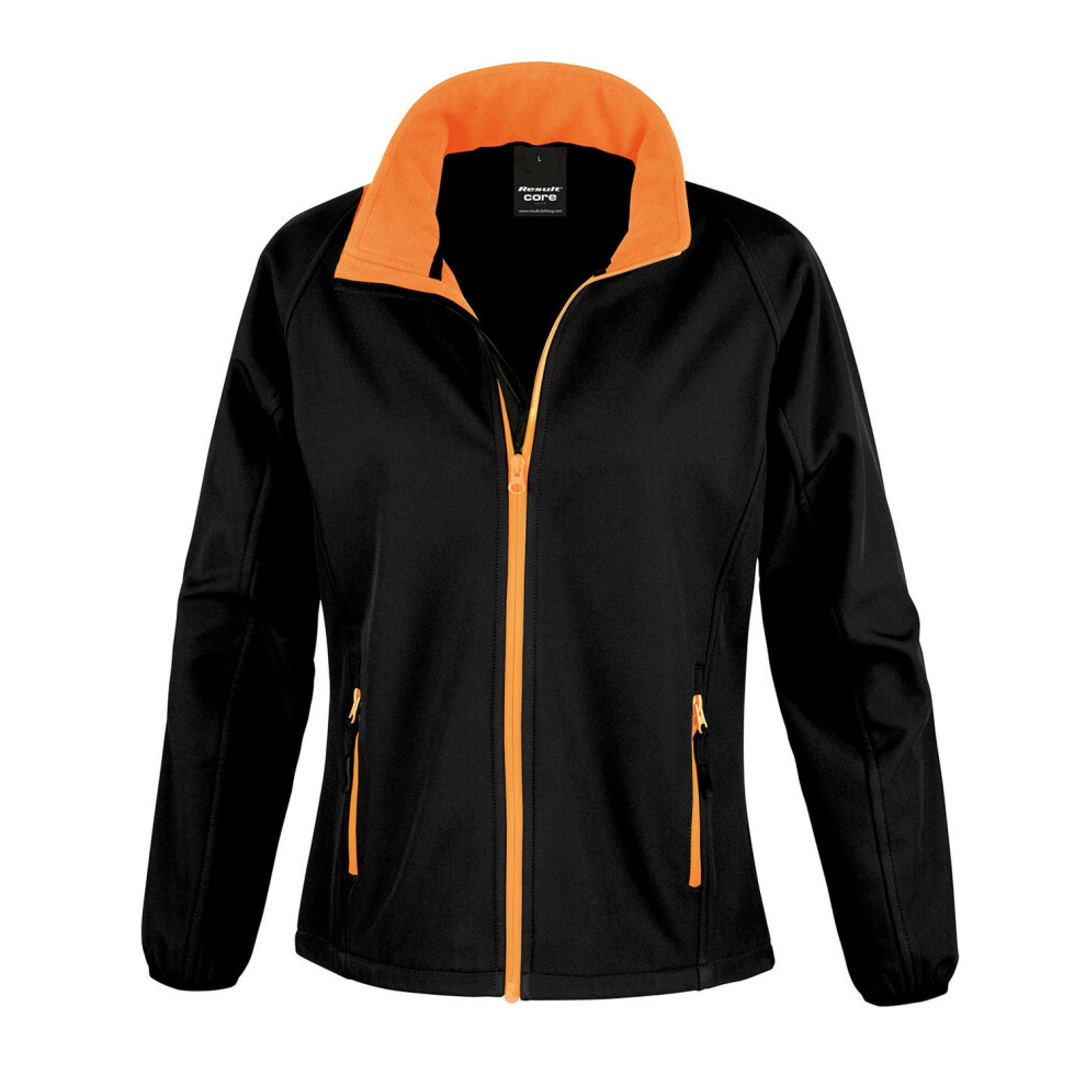 (S, Black/Orange) Result Core Womens/Ladies Soft Shell Jacket