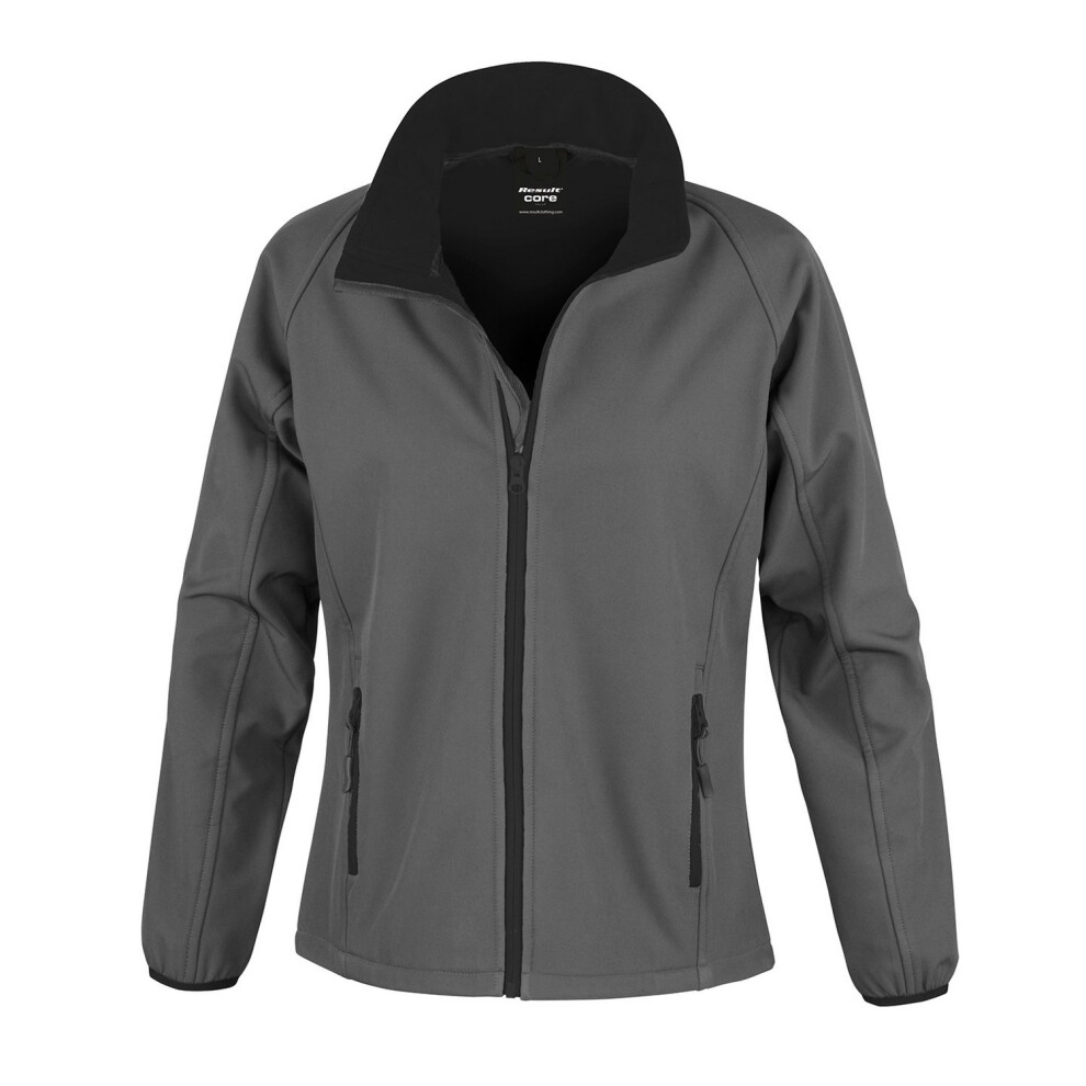 (L, Charcoal/Black) Result Core Womens/Ladies Soft Shell Jacket