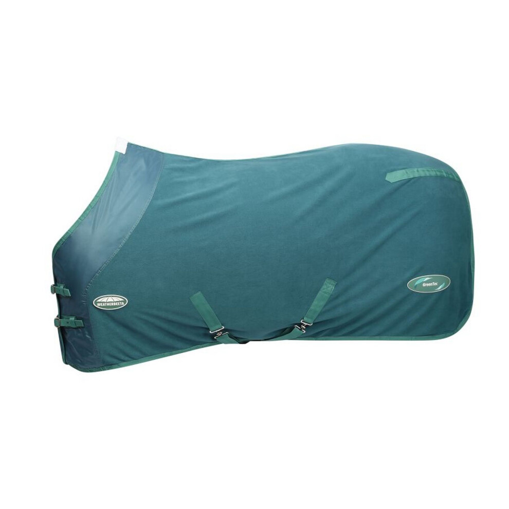 (6', Dragonfly Blue/Bottle Green) Weatherbeeta Green-Tec Standard-Neck Fleece Horse Cooler Rug