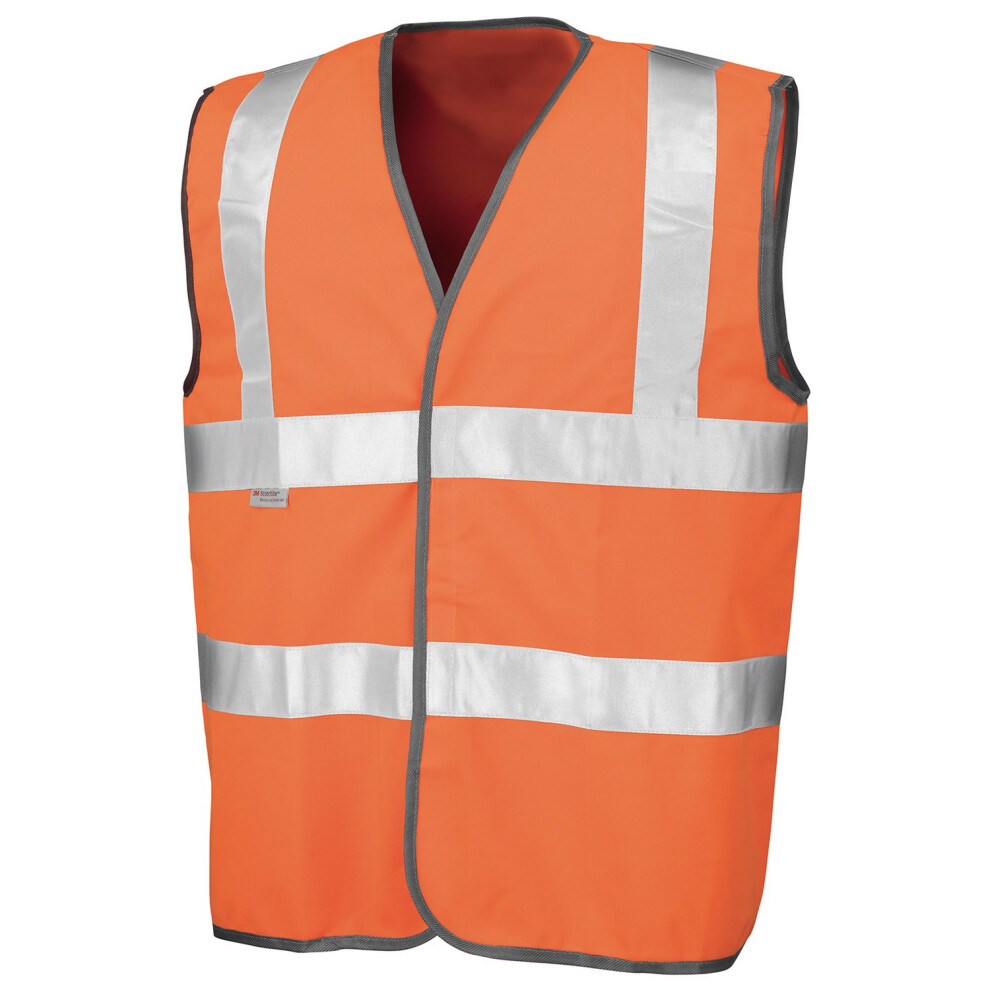 (L-XL, Fluorescent Orange) SAFE-GUARD by Result Mens Safety Hi-Vis Vest