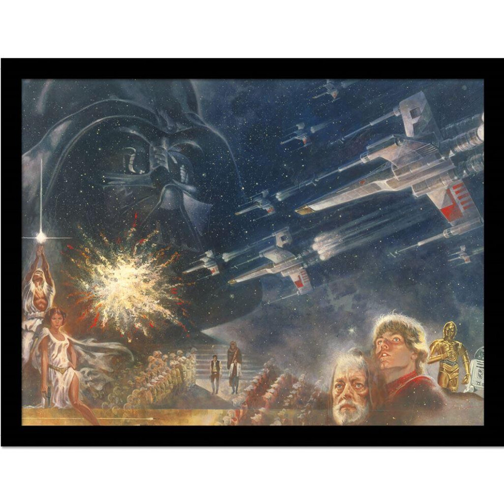 Star Wars A New Hope Scene Framed Poster