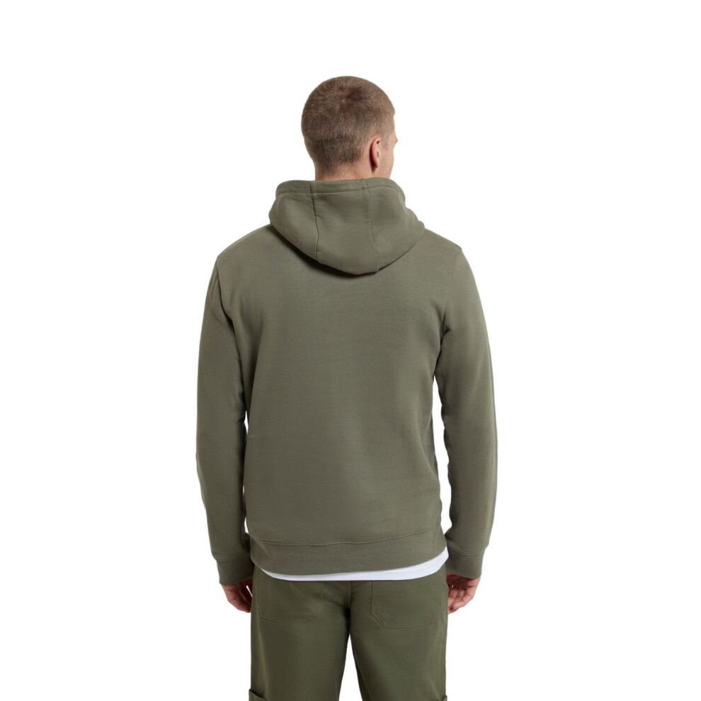 (S, Khaki Green) Animal Mens Driver Organic Hoodie