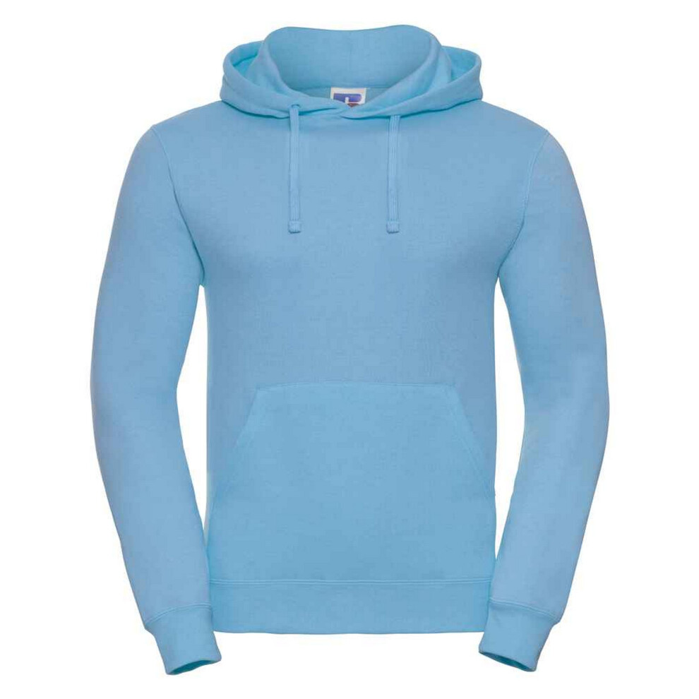 (L, Sky Blue) Russell Mens Plain Hoodie