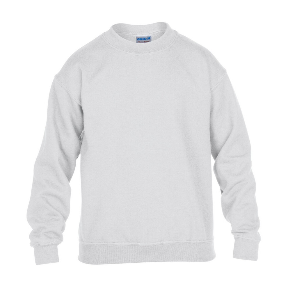 (5-6 Years, White) Gildan Childrens/Kids Heavy Blend Drop Shoulder Sweatshirt