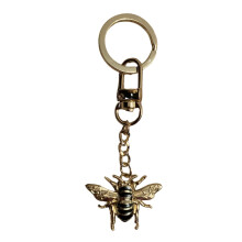 (Gold (AW5744)) Vegan Leather Bumble Bee Gold Keyring by Alice Wheeler London bees gift